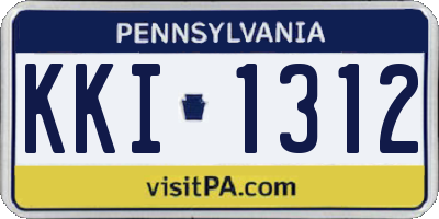 PA license plate KKI1312