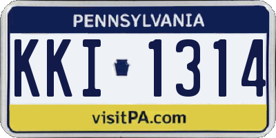 PA license plate KKI1314