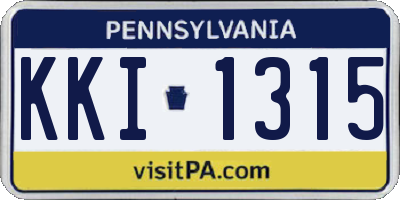 PA license plate KKI1315