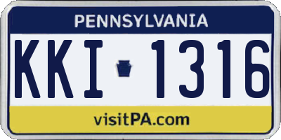 PA license plate KKI1316