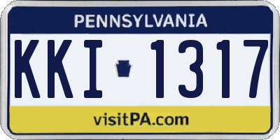 PA license plate KKI1317