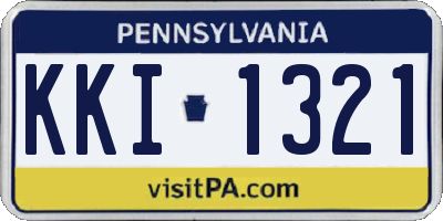 PA license plate KKI1321