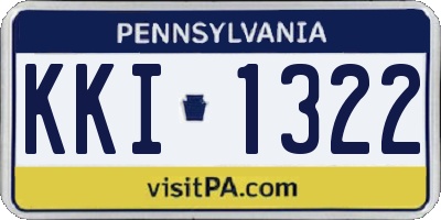 PA license plate KKI1322