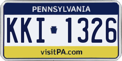 PA license plate KKI1326