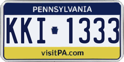 PA license plate KKI1333