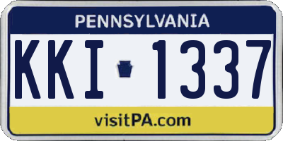 PA license plate KKI1337
