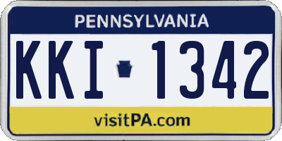 PA license plate KKI1342