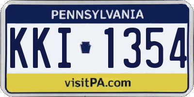 PA license plate KKI1354