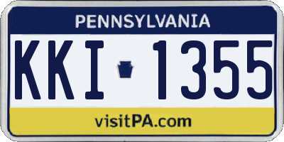 PA license plate KKI1355