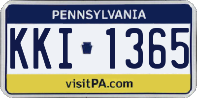 PA license plate KKI1365