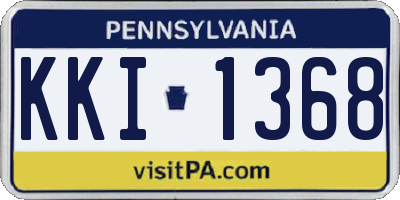 PA license plate KKI1368