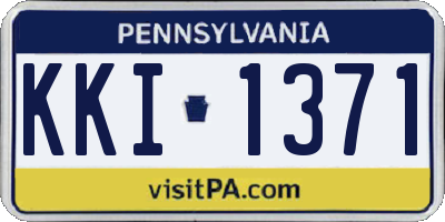 PA license plate KKI1371