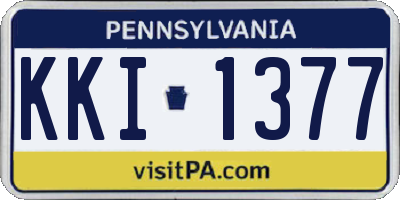PA license plate KKI1377