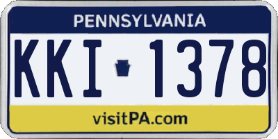 PA license plate KKI1378