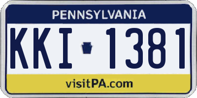 PA license plate KKI1381