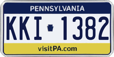 PA license plate KKI1382