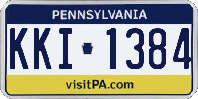 PA license plate KKI1384