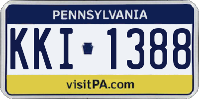PA license plate KKI1388