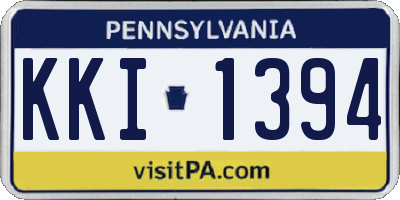 PA license plate KKI1394
