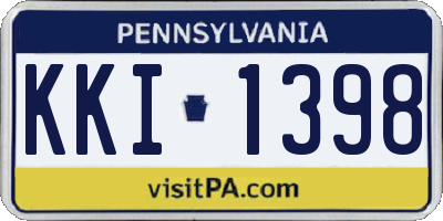PA license plate KKI1398