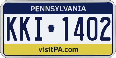 PA license plate KKI1402