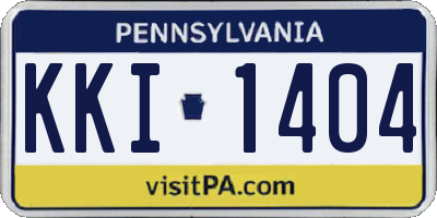 PA license plate KKI1404