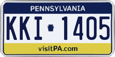 PA license plate KKI1405