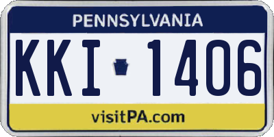 PA license plate KKI1406