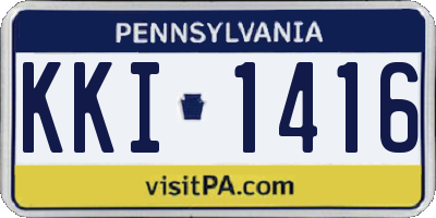 PA license plate KKI1416