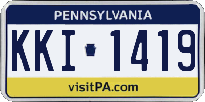 PA license plate KKI1419