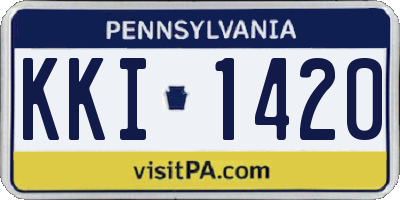 PA license plate KKI1420