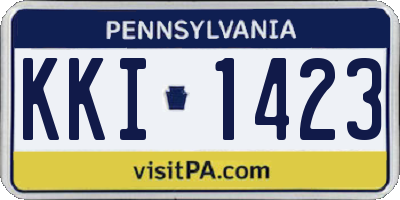 PA license plate KKI1423