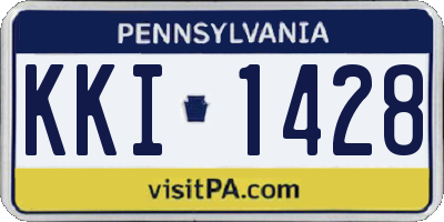 PA license plate KKI1428