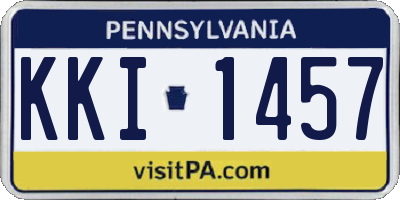 PA license plate KKI1457