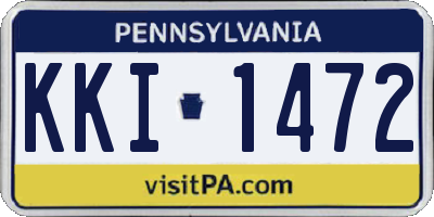 PA license plate KKI1472
