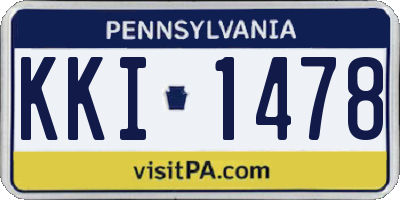 PA license plate KKI1478