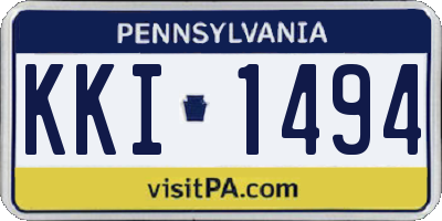 PA license plate KKI1494