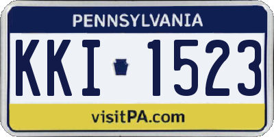 PA license plate KKI1523