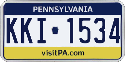 PA license plate KKI1534