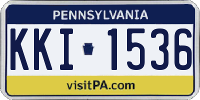 PA license plate KKI1536