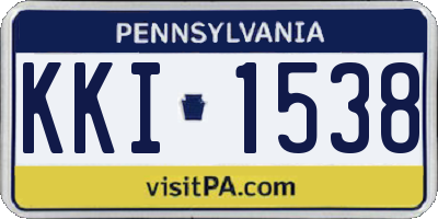 PA license plate KKI1538