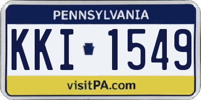PA license plate KKI1549
