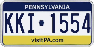 PA license plate KKI1554