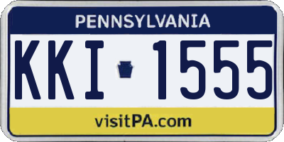 PA license plate KKI1555