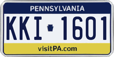 PA license plate KKI1601