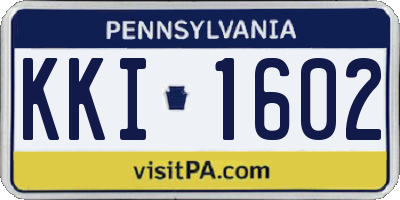 PA license plate KKI1602