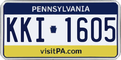 PA license plate KKI1605