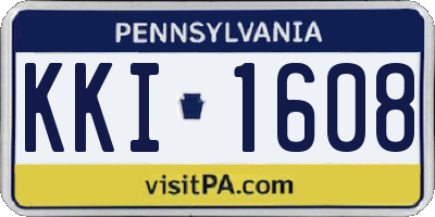 PA license plate KKI1608