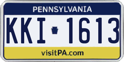 PA license plate KKI1613
