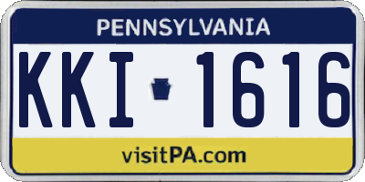PA license plate KKI1616